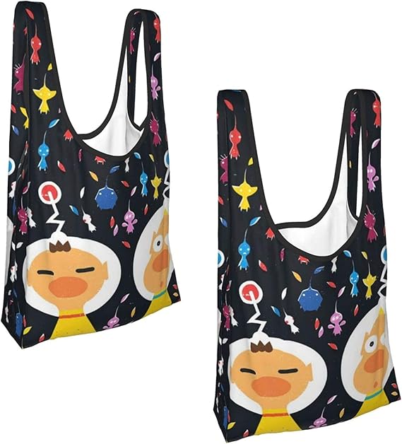 Amazon ピクミン 2点セット エコバッグ エコ袋 折りたたみ コンビニ ショッピングバッグ 買い物袋 コンパクト 大容量 防水 携帯便利 おしゃれ アニメ キャラクター エコバッグ 買い物バッグ