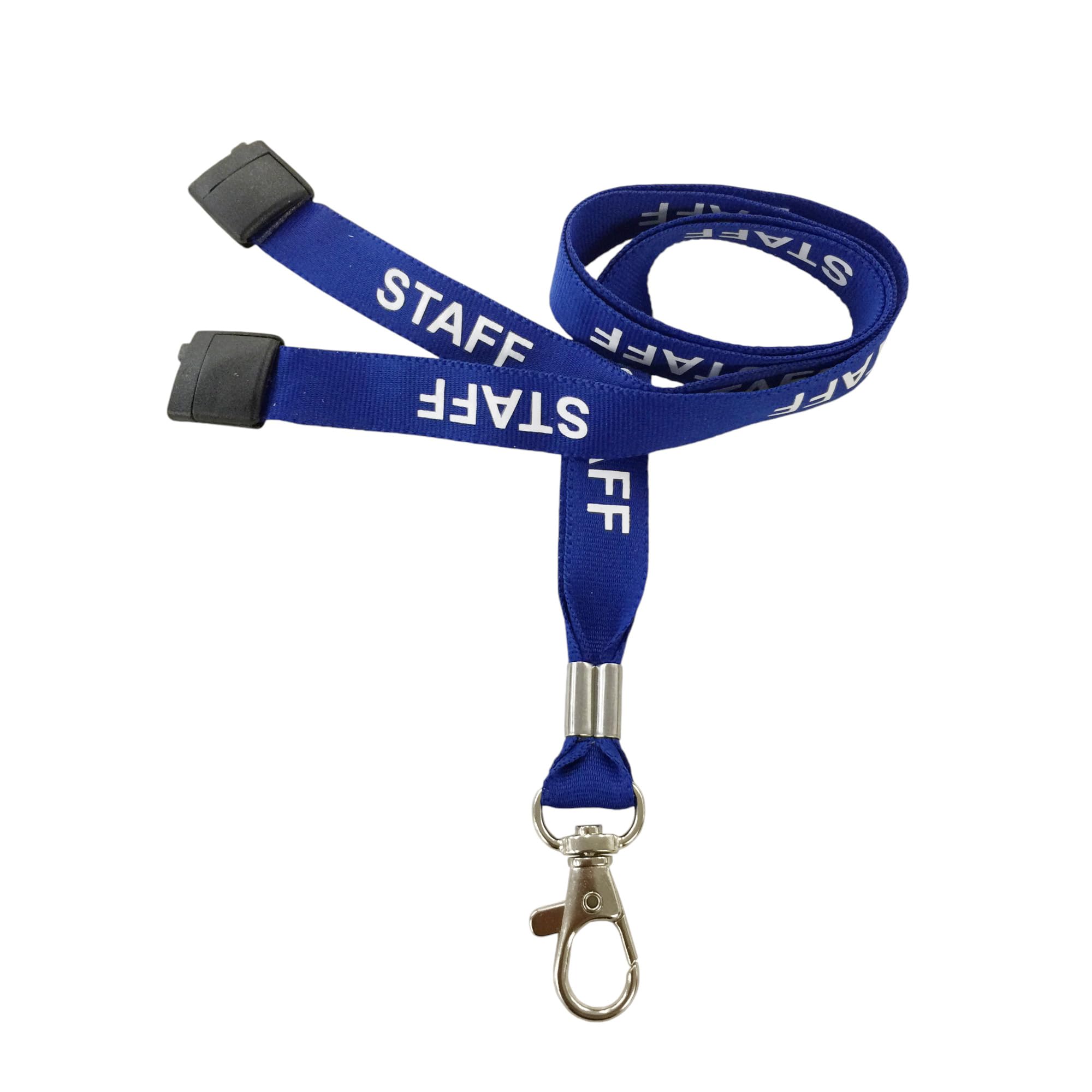 Customcard Ltd Blue Staff Lanyard with Safety Break & Metal Clip - 45 centimetres Long - Comfortable & Durable Staff Lanyards for Office, School & Events - Professional Blue Design (Pack of 5)