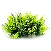 Smoothedo-Pets Aquarium Plants Fish Tank Decorations 2pcs Small Size/3.5inch Ornament Plastic Artificial Plant Goldfish Waterscape Fish Hides Mini Grass Set (2pcs/Green)