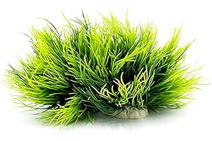 Smoothedo-Pets Aquarium Plants Fish Tank Decorations 2pcs Small Size/3.5inch Ornament Plastic Artificial Plant Goldfish Waterscape Fish Hides Mini Grass Set (2pcs/Green)