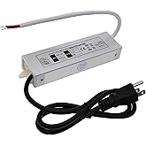 NISICO 12V LED Power Supply 60W Low Voltage Transformer Adapter,Ultra Thin Design AC90-130V to DC12V 5A 60 Watts LED Driver Waterproof IP67 for Indoor and Outdoor LED Lights Use