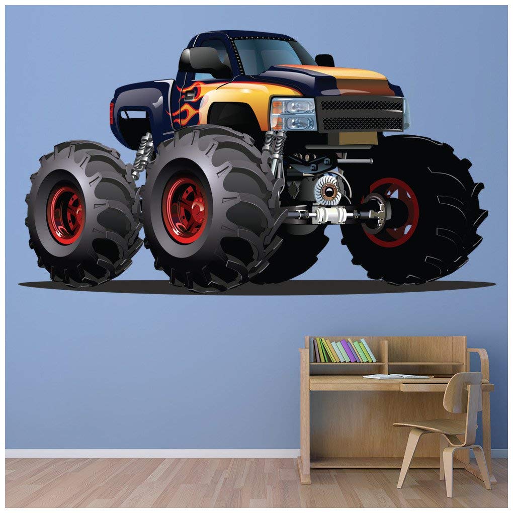 Amazon Com Azutura Black Yellow Monster Truck Wall Sticker