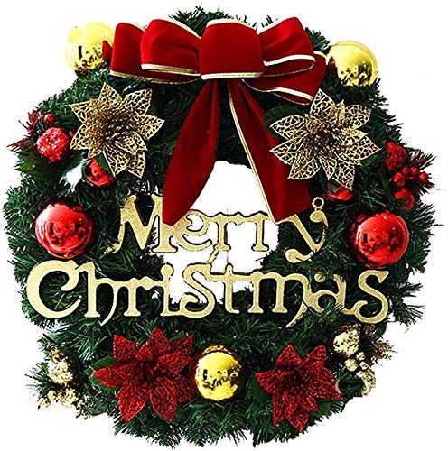 BOSSTER Xmas Wreaths for Doors Handmade Christmas Garlands 30cm Reusable Merry Christmas Door Artificial for Christmas Door Wall Decoration