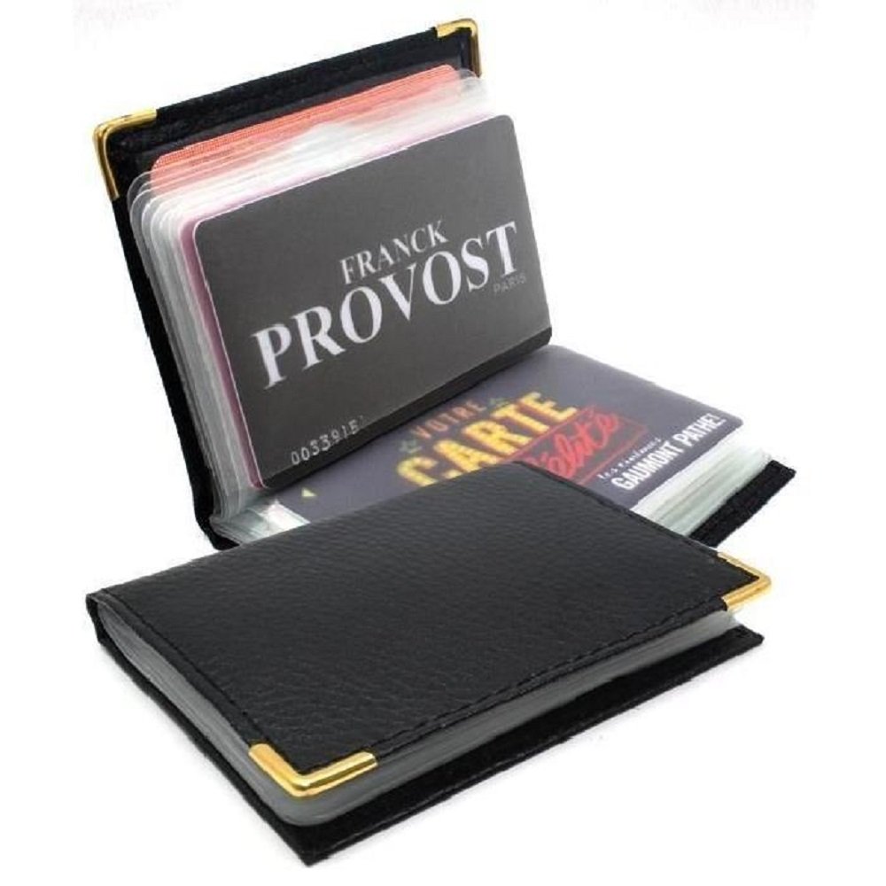 Porte cartes Femme/Homme Noir 20 Emplacements en Cuir - ICEPAK (NOIR)