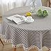 Lahome Stripe Tassel Tablecloth - Cotton Linen Table Cover Kitchen Dining Room Restaurant Party Decoration (Round - 60