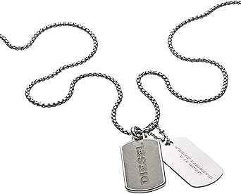 diesel dog tag necklace