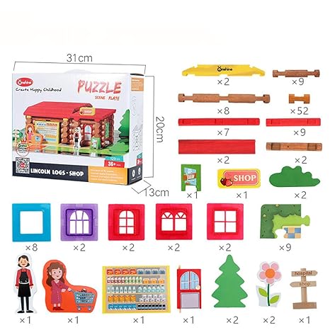 Fidgetgear Baby Forest Log Cabin Lincoln House Children Creative