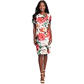 London Times Womens Polished Sheath Dress with Bow Detail Career Office Event Occasion Guest of