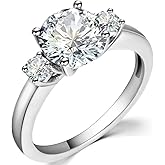 Jude Jewelers Stainless Steel Round Cut Three Stone Wedding Engagement Anniversary Promise Ring