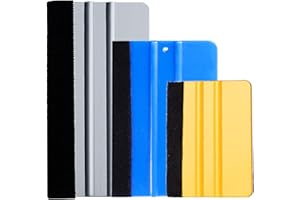 HAOJIAHO 3 Pcs Vinyl Wrap Squeegee of Different Sizes, Felt Squeegee Vinyl Scraper Tool, 3 Size Vinyl Wrap Squeegee Applicator Tool for Window Tint, Wallpaper, Decal Sticker, Universal Car Accessories