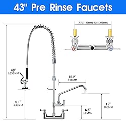 OIERZIN Commercial Kitchen Faucet with Pre-Rinse