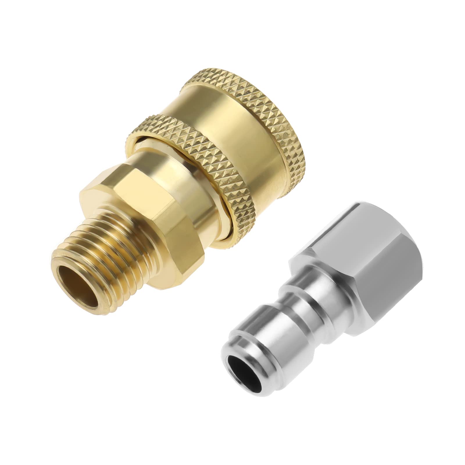 eMagTech 2pcs Pressure Washer Couplers 1/4in Quick Connect to Male NPT Thread Adapter