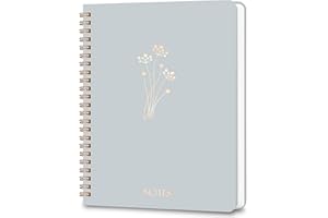 XAOWON Lined Spiral Journal Notebook for Men & Women, 6.25" x 8.26", 160 Pages, College Ruled Journaling Notebooks for Work & Note Taking, Cyan