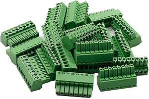 Hxchen 8-Pin 300V KF2EDGK 3.5mm Pitch PCB Screw Terminal Block Connector Green - (20 Pcs)