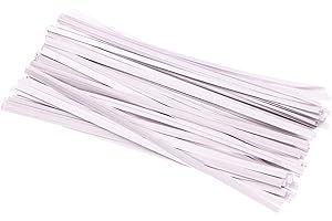 ONLYKXY Kraft Paper Twist Ties, Paper Twist Ties, Bread Twist Ties, Candy Ties for Bags, 6 Inch, White (100 Pieces)