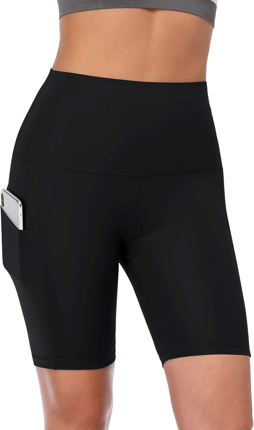 Cadmus Women's High Waist Workout Yoga Shorts Two Side Pocket: Clothing