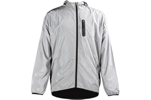 Cycling Jacket Full Reflective Coat Reflective Running Sport Jacket Waterproof Hooded Windbreaker for Outdoor Sports Lovers