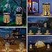 deaunbr Solar Lantern Outdoor Lights for Decorative Atmosphere Hanging Garden Lantern cylindrical Table Lamp Night Light Warm lighting for Courtyard, Party, Walkway,Terrace, garden, Lawn (1 pack)