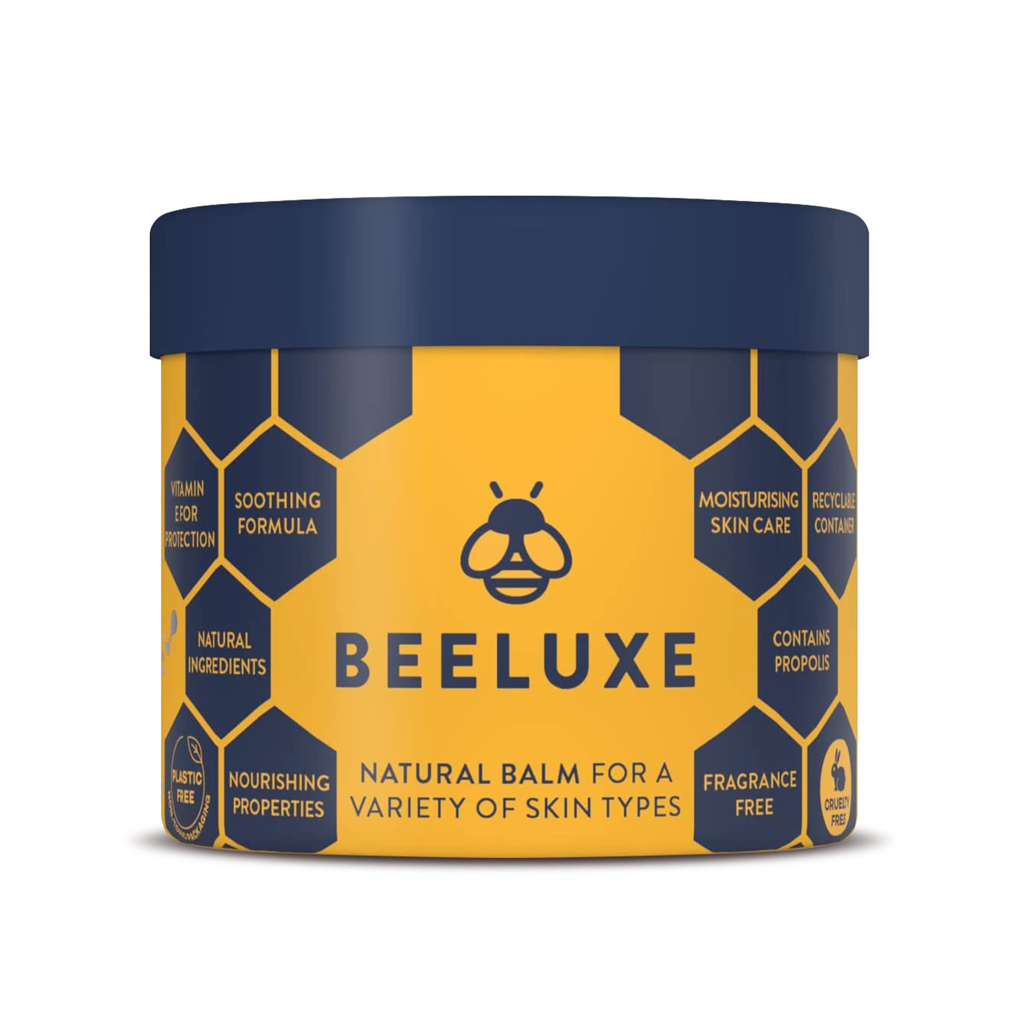 Beeluxe 100ml multi-purpose natural skin balm, protects, moisturises, hydrates, soothes all skin types, suitable from birth, cruelty free, plastic free, fragrance free…