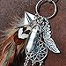 Dremisland keychain keyring natural opal stone dreamcatcher keyring fashion silver boho ornament feather keychainvv (Brown)