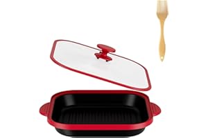 Microwave Grill Pan with Cover - Glass Bacon Cooker, Crisper & Grilled Cheese Maker, Microwave Steamer Cookware,Dishwasher Sa