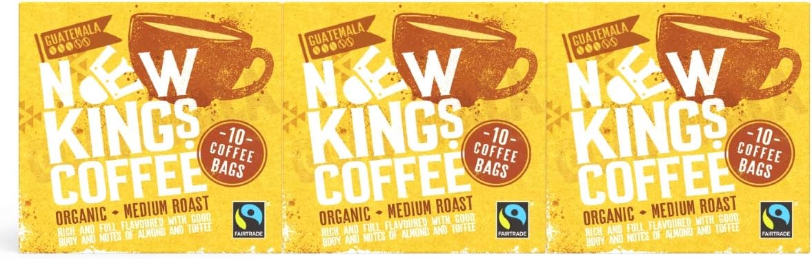 Fresh Ground Coffee Bags - Fairtrade Medium Roast - Guatemala - (3 Boxes of 10 Individually Wrapped Coffee Bags, 30 Bags in Total) - Great for Home | Office | Camping | Travelling | Hotels