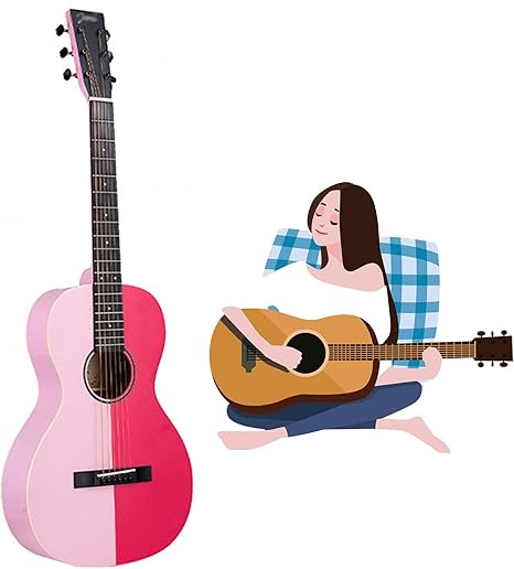 Amazon Co Jp Yyfang 子供のための36インチのクラシックアコースティックギター シュアンピン 小さいサイズの初心者 スプルース ベニヤ 持ち運びが容易 男性と女性の旅行ギター ケースとアクセサリー付き Color Pink Size 36 Inches 楽器 音響機器