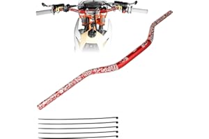 PRO CAKEN Universal 7/8" 22mm Handle Bar for CRF KLX KX LTR TRX SX SXF EXC XCW Motocross Pit Dirt Bike Scooter ATV Quad Bike Grizzly Hawk 250 Bicycles Red