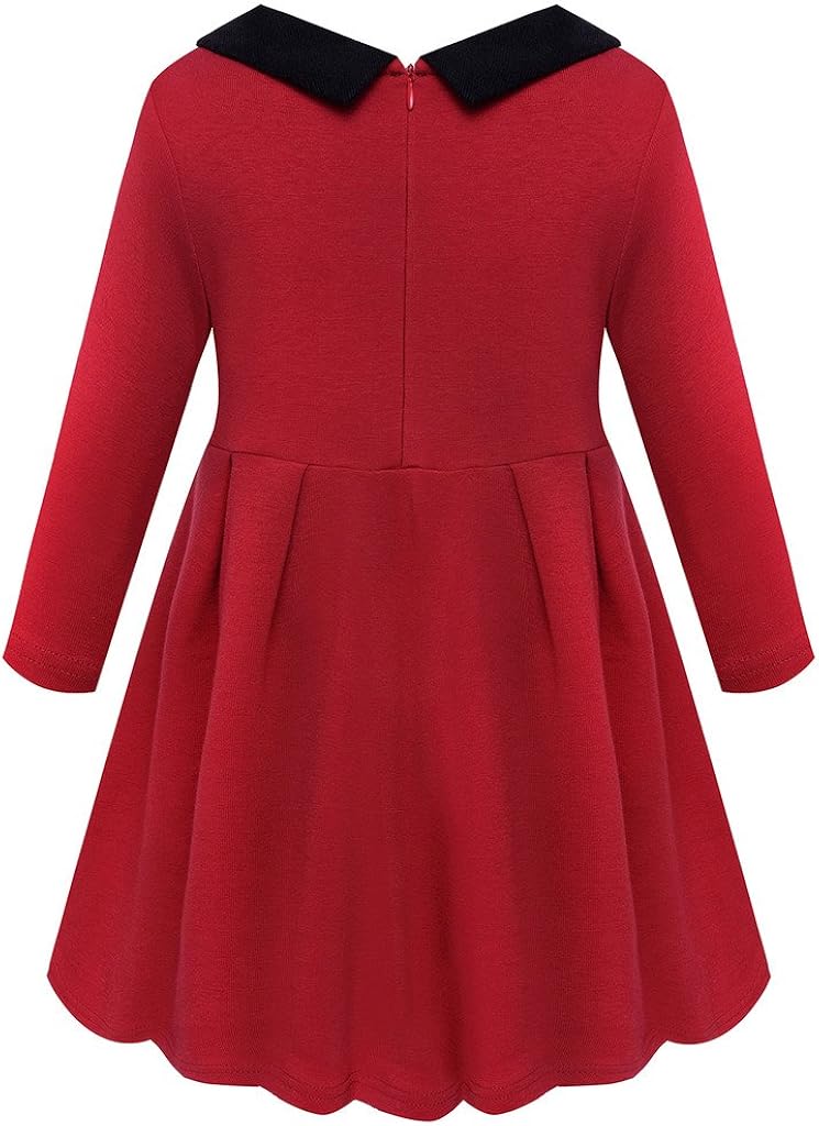 tie neck long sleeve rose red pleated dress