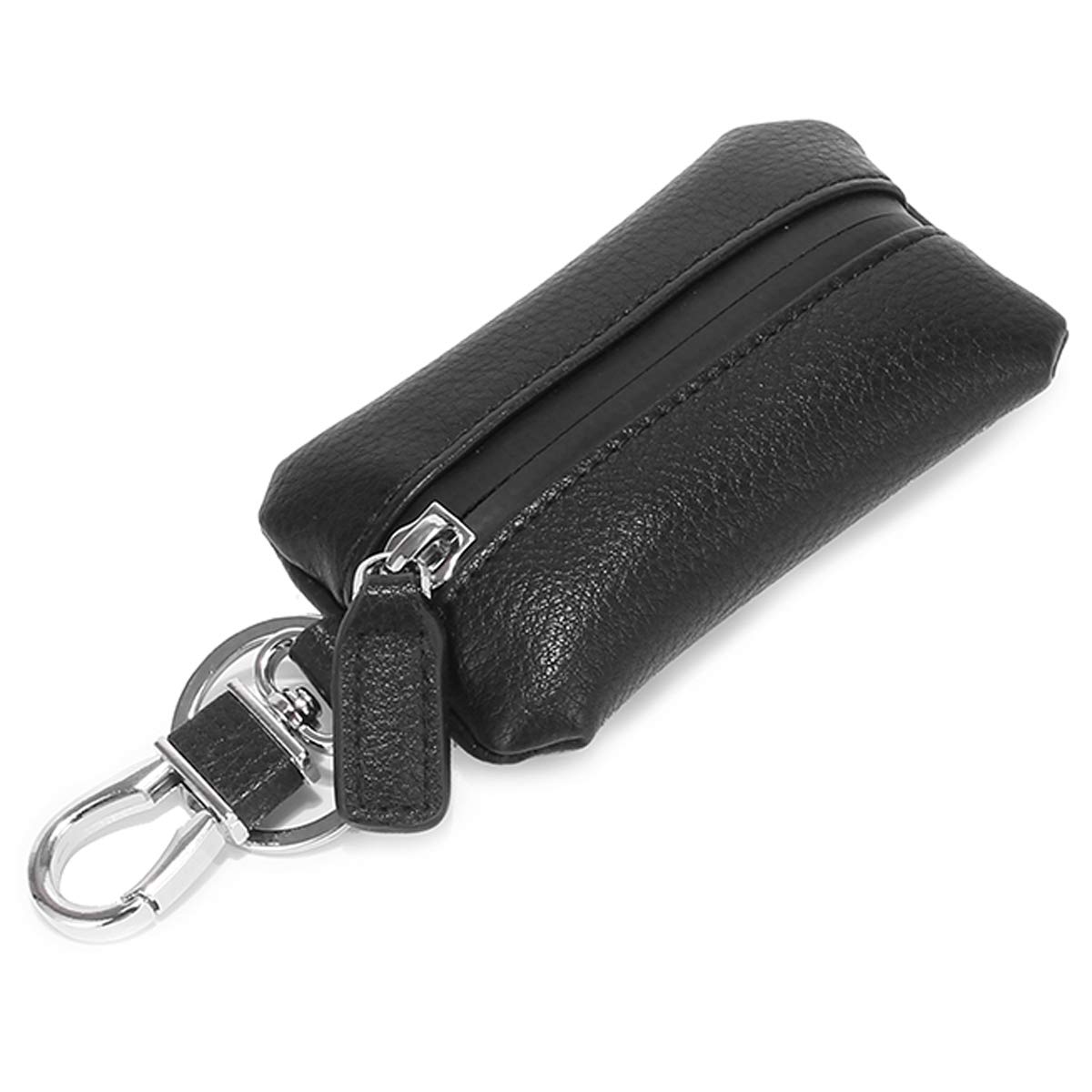 Car Key Case Cover Aileder Waterproof Smart Key Holder Protection Pouch Leather Car Key Chain Bag Car Smart Keychain Coin Holder Auto Remote Keyring Wallet (Black)