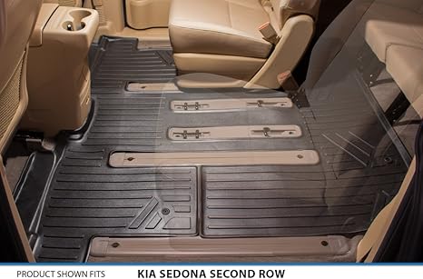 Amazon Com Smartliner Custom Fit Floor Mats 2 Row Liner Set Black For 2015 2021 Kia Sedona 8 Passenger Model Only Automotive