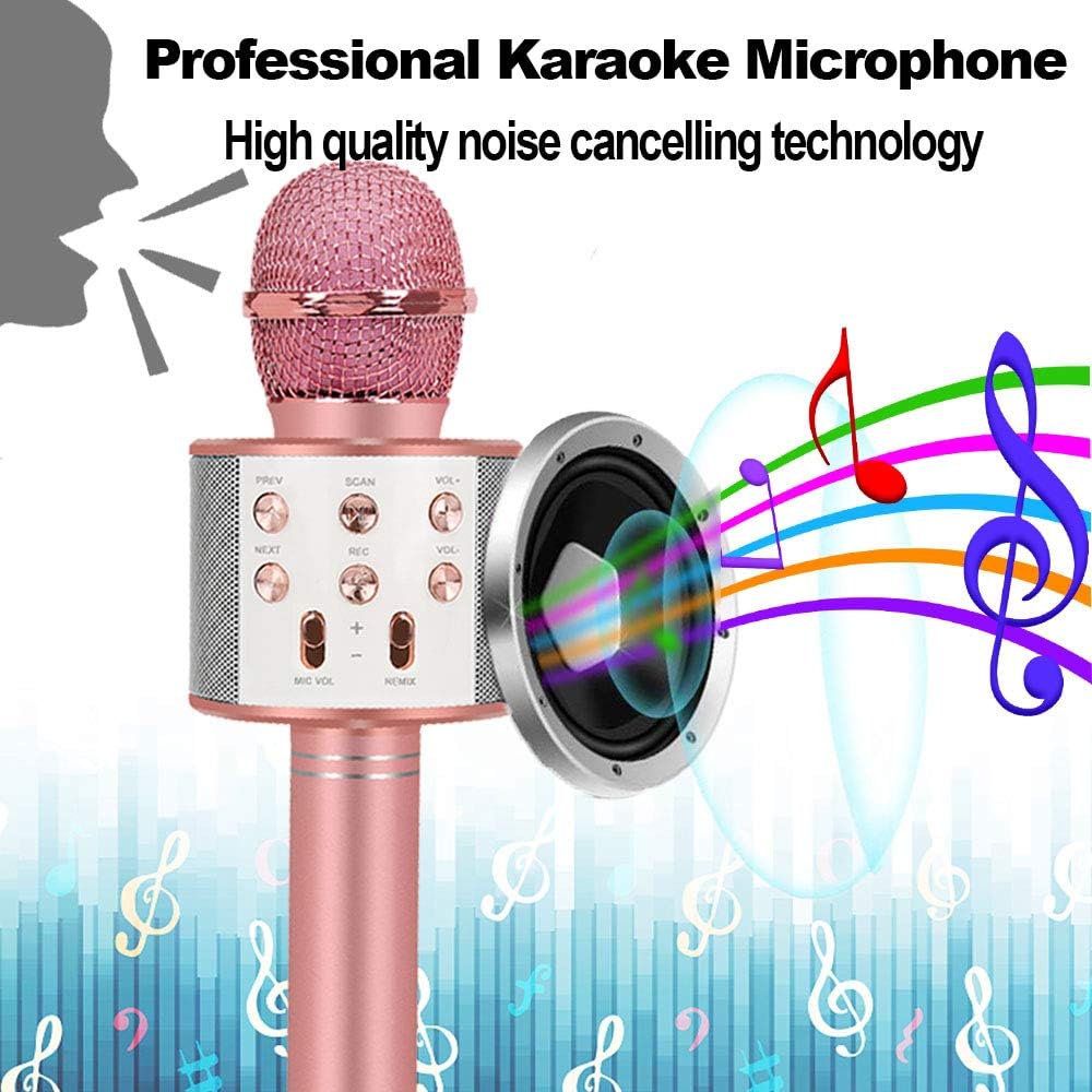 Toys For 7 8 9 10 11 Years Old Girls,Best Present Gifts For 6-15 Years Old Girl Boy,Bluetooth Wireless Karaoke Machine, Party Favor for Teen Boys Girls Toys Age 4-12 Gifts Toys for Teens Boy Rose Gold: Toys & Games