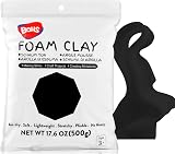 BOHS Black Modeling Foam Clay 1.1 Lbs Air Dry Squishy Soft Craft Clay