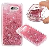 Samsung Galaxy J3 Emerge, Liquid Case, Asstar Fashion Creative Design Flowing Liquid Floating Luxury Bling Glitter Sparkle Diamond Soft Case For Samsung Galaxy J3 Emerge / Galaxy J3 2017 (Rose Gold)