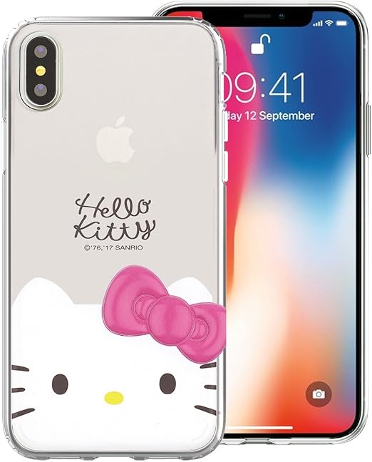 Amazon Com Compatible With Iphone Xs Iphone X Case Hello Kitty Face Cute Bow Ribbon Clear Jelly Cover Face Hello Kitty