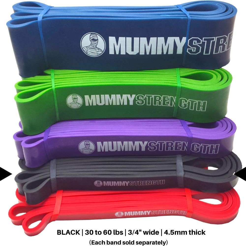 MummyStrength Resistance Bands for Men and Women. Best Stretch Band for Pull Up Exercise and Powerlifting. Works With Any Pull Up Bar or Station. Digital Workout Guide. NOTE: Each Band Sold Separately
