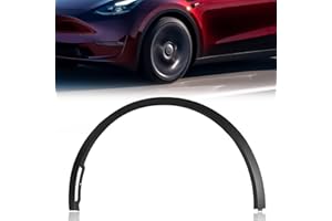 Qingchijun Fender Flare Front Driver Wheel Flares Compatible With 2020-2024 Tesla Model Y Wheel Fender Arch Molding Trim 1 pack (Front Left Side)1494185-00-B 1494161-00-B