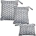 Damero 3pcs Travel Wet and Dry Bag with Handle for Cloth Diaper, Pumping Parts, Clothes, Swimsuit and More, Easy to Grab and Go, Gray Arrows