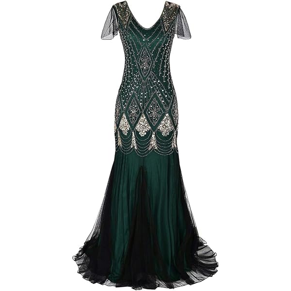 Amazon.com: 1920S Flapper Dress for Women Bridesmaid Wedding Guest Sequin  Fringed Dress Great Gatsby Dresses Black Gold XS : Clothing, Shoes & Jewelry