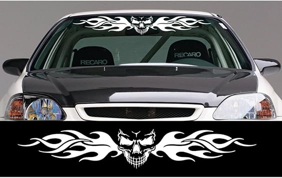 Amazon Com Kaizen Personality Skull Windshield Sticker Banner