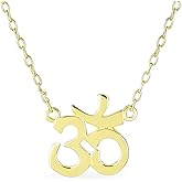 Bling Jewelry Sanskrit Symbol Yoga Spiritual Harmony Aum Om Ohm Pendant Necklace For Women 14K Gold Rose Plated .925 Sterling Silver