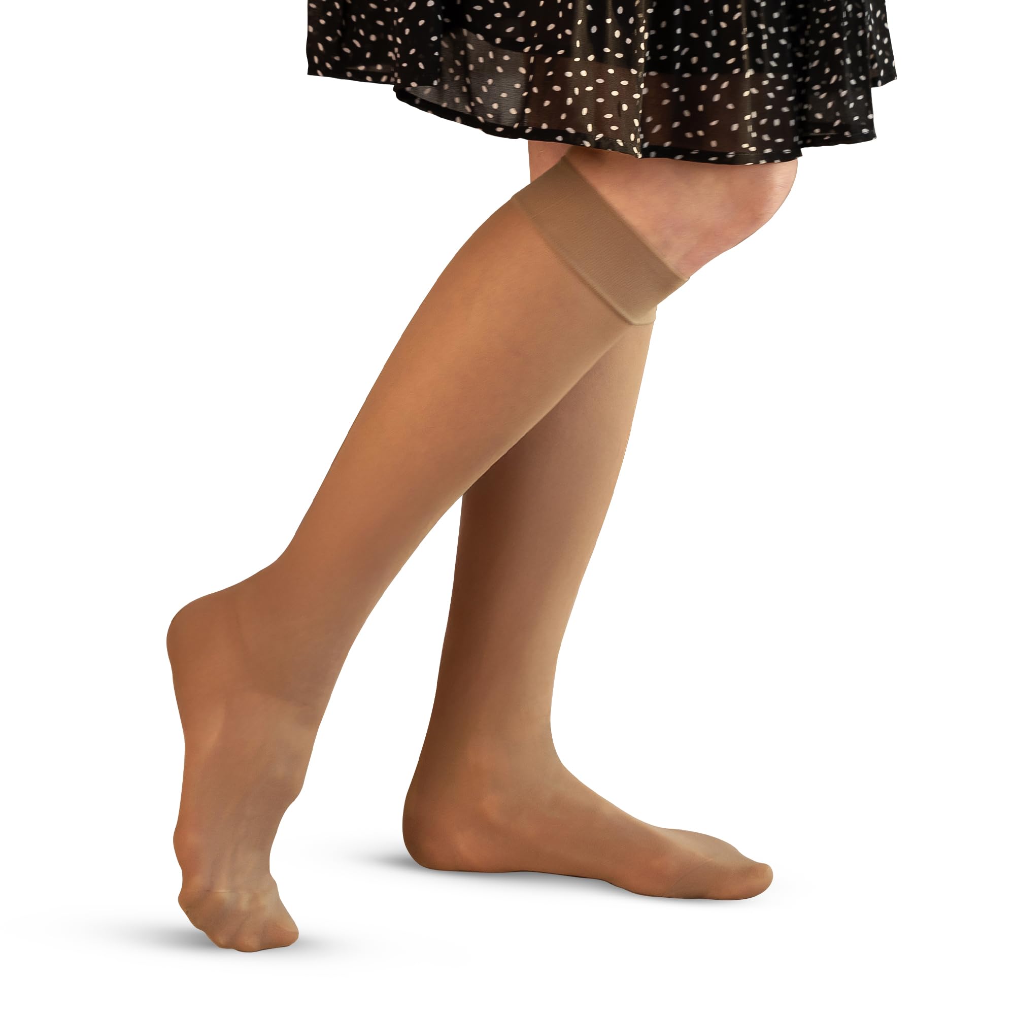GABRIALLA Sheer Knee High Compression Socks for Women, Medical Grade Calf Knee Highs, Graduated Firm Compression 20-30 mmHg, Improve Blood Circulation, Prevent & Treat Varicose Veins, Closed Toe