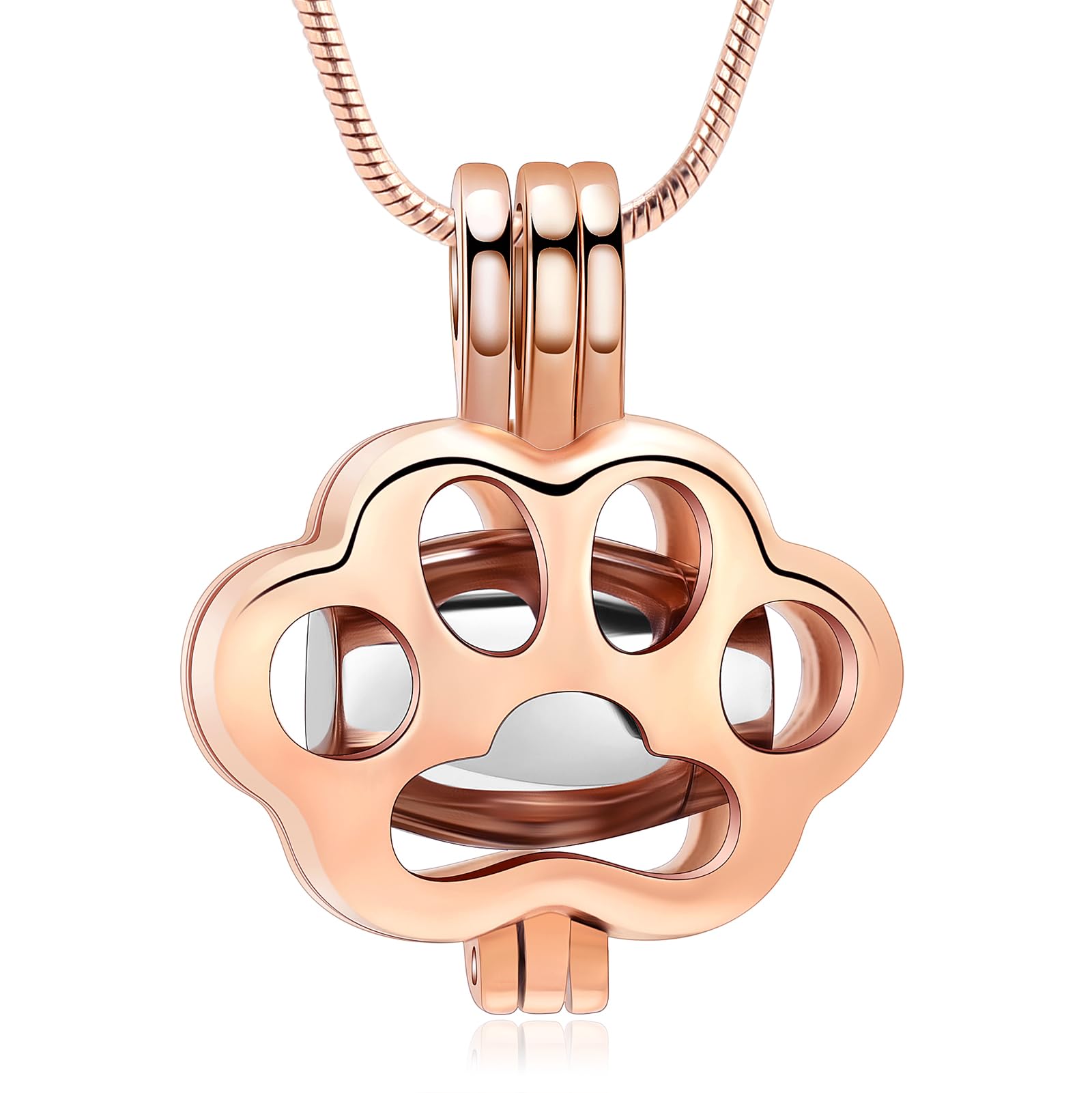 QGJNSGC Pet Cremation Jewelry for Ashes for Dog Cat Paw Print Memorial Locket Urn Necklace with Mini Case Keepsake Cremation Jewelry for Women/Men