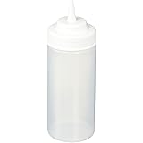 Winco 6-Piece Wide Mouth Squeeze Bottles, 16 Ounce, Clear