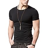 Acooe Short Sleeves Men T-shirt Crew-neck,Tight-fitting T-shirt, No Shrinkage