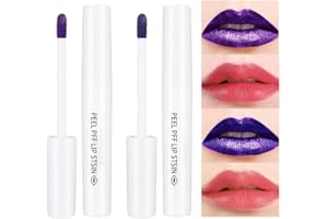 CAKAILA 2Pcs Lip Stain Peel Off Kit,Matte Magic Lip Stain Tint Long Lasting Lip Gloss Sets Peel Off Colored Colors,Nonstick Cup Tear-off Peel Off Lipsticks Makeup for Women Girls