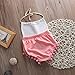 Baby Girls Halter Backless Splice Tassels Pompom Bodysuit (70(0-6M))