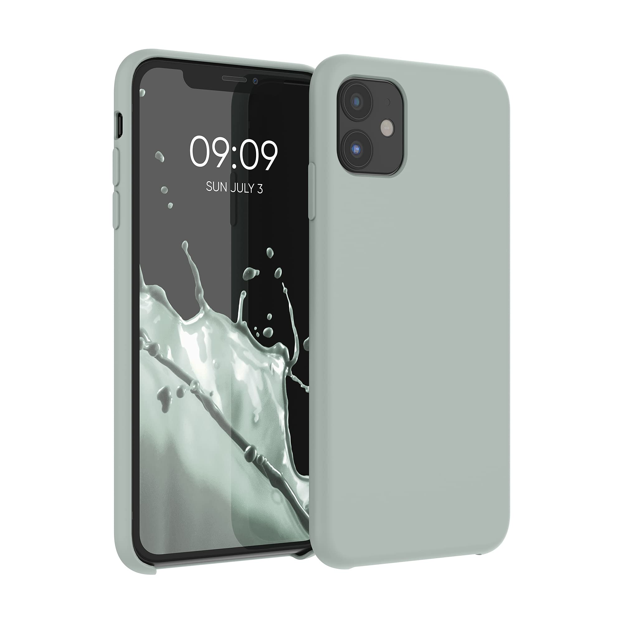 kwmobile Case Compatible with Apple iPhone 11 Case - TPU Silicone Phone Cover with Soft Finish - Gray Green