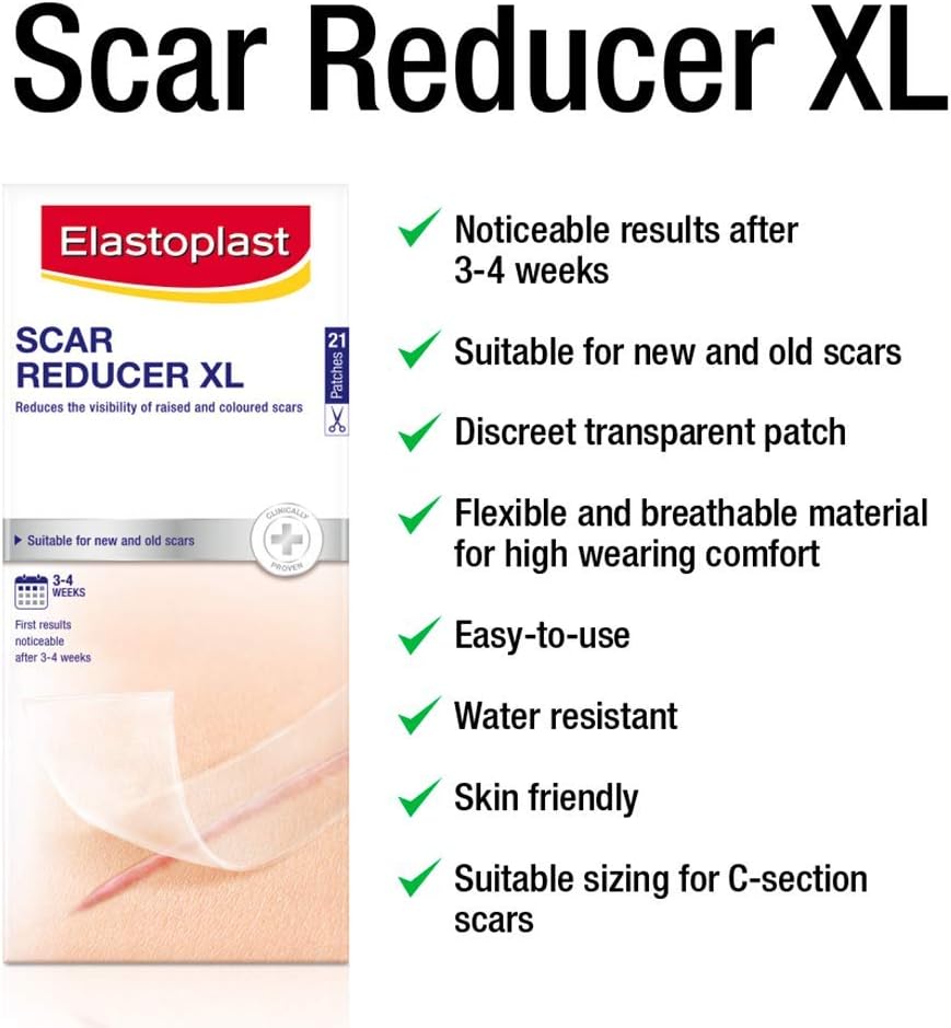 Elastoplast XL Scar Reducer Plasters (21 Pieces), Extra Large Scar Cover Up Treatment, Scar Sheets to Reduce Visbility of Scars, Scar Plaster Pack for Quick Results - Image 3