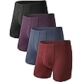 BAMBOO COOL Men's Ultra ComfortSoft Underwear, Moisture Wicking & Breathable No Ride Up Boxer Briefs with Fly, Multipack
